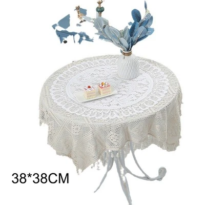 Essential Table Mats and Coasters for Home Dining Lace and Solid Color Design - Image 1 of 3