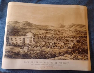 View Of The University Of Virginia Charlottesville & Monticello 1856reporduction - Picture 1 of 3