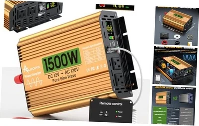 1500 Watt Inverter 12V DC to 110V/120V AC, Pure 1500W inverter pure sine wave - Image 1 of 4