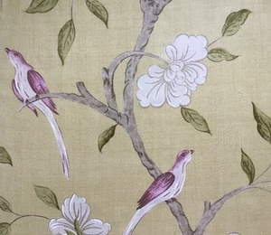 ZOFFANY CURTAIN FABRIC 'ELEONORA’ 3.3M GOLD/AUBERGINE - 100% RAW SILK - Picture 1 of 6