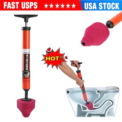 High Pressure Toilet Unblock a Shot,Toilet Plunger,Stainless Toilet ClogRemoveUS