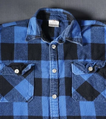 Rothco Flannel Shirt Mens XL Blue Black Buffalo Plaid Long Sleeve Button Cotton - Image 1 of 4
