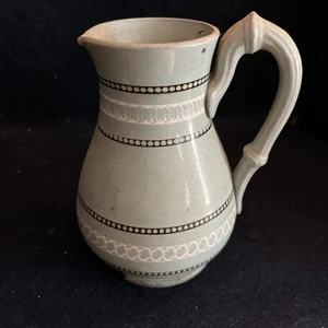 Antique CERAMIC green PITCHER MARKED AND DATED 1850- L. Artmann history - Picture 1 of 4