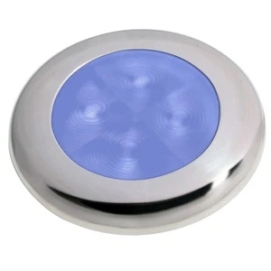Hella Marine Slim Line LED 'Enhanced Brightness' Round Courtesy Lamp - Blue LED - Picture 1 of 1