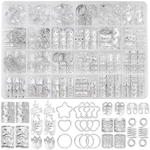 260 Pcs Hair Jewelry for Braids,Hair Beads Accessories Silver  - Picture 1 of 7