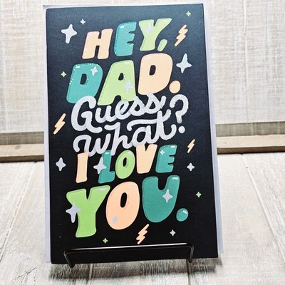 Tarjeta del Día del Padre American Greetings Hey Dad Black Love You Pop Out Foto 1 de 4