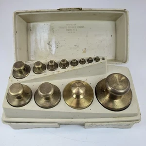 Vintage Ohaus Lab Scientific Metric Calibration Brass Weight Set *INCOMPLETE* - Picture 1 of 12