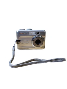 DIGITAL CAMERA Pentax Optio E10 6.0MP Silver Tested Working - Picture 1 of 5