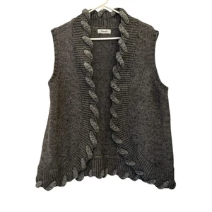 Gilet maglione Dressbarn grigio scuro aperto boho misto lana artistico taglia 18/20 - Foto 1 di 6