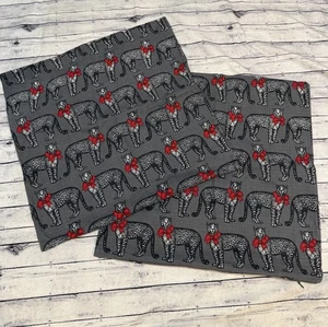 H&M Throw Pillow Covers Set of 2 Square Cheetah Red Bow And 20x20 - Picture 1 of 4