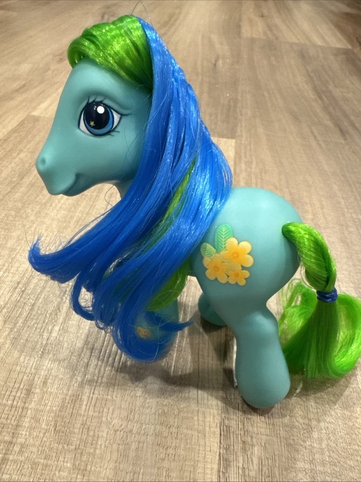 Vintage G3 My Little Pony Tropical Sorpresa Hasbro 2002 Azul Verde Amarillo Flor Foto 1 de 4