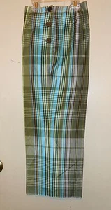 Talbots Petite Ladies Silk Blend Plaid Cropped Pants Brown & Blue 4P NWT - Picture 1 of 1