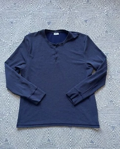 Tommy John Waffle Knit Three Button Shirt - Blue - XXL - Picture 1 of 5