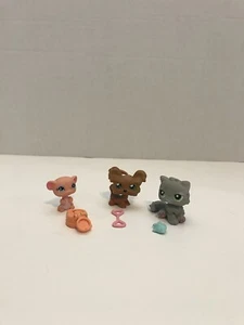Littlest Pet Shop Echthaar Yorkie #6 grau persisch #82 Pfirsich stehende Maus #589 - Bild 1 von 1