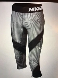 NWT Nike Pro Hypercool Capris Girls Grey/Black SMALL $50 807782-021 (27A) - Picture 1 of 2