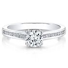 0.66 Ct Round Cut Real Moissanite Engagement Ring 925 Sterling Sliver Size 5