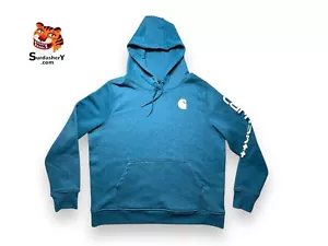 CARHARTT RELAXED FIT MIDWEIGHT LOGO SLEEVE GRAPHIC HOODIE WOMENS SIZE XL (16-18) - Picture 1 of 16
