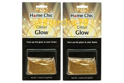 2~Home Chic Glitter Gold Paint Flakes Crystal...