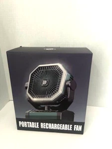 Portable Fan Rechargeable Outdoor Indoor Emergency light and Fan, Yellow, 9in - Picture 1 of 7