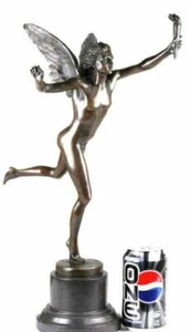 ESCULTURA DE HADA ALADA DE DUMONT 100% BRONCE MACIZO HECHA A MANO POR MÉTODO DE CERA PERDIDA - Imagen 1 de 12