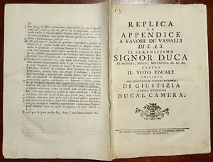 3123-DOCUMENTO DEL 1766, REPLICA A FAVORE DEI VASSALLI DEL DUCA DI MODENA-REGGIO - Picture 1 of 6