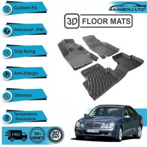 Alfombrilla interior coche moldeada 3D para Mercedes Clase E W211 2003-2009 (negro) - Imagen 1 de 7