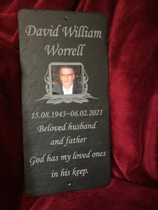 Funeral gift. Personalised Plaque with photo. Cremation or Burial plot marker. - Picture 1 of 22