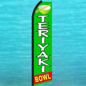 TERIYAKI BOWL SWOOPER FLAG Tall Curved Advertising Sign Flutter Feather Banner - Picture 1 of 5