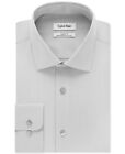 Calvin Klein Men's Spread Collar Dress Shirt Gray Size 17X34X35