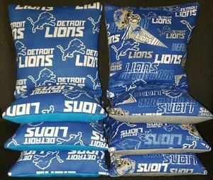Set of 8 Detroit Lions Cornhole Bags ***FREE SHIPPING*** - Picture 1 of 5