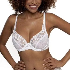 NWT DORINA 36B 'ANGIE' WHITE LACE DEMI UNDERWIRE BRA - Picture 1 of 6