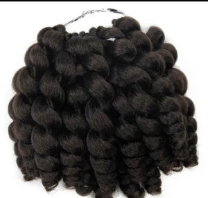 Jumpy Wand Curl Crotchet Braids weavon Synthetic Black 8inches Extension 5 Pack - Picture 1 of 7