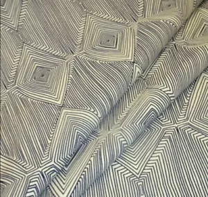 Linea Navy Boho Chic Geometric Diamond Cotton - Picture 1 of 5
