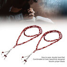 (red) 2PCS Muslim Prayer Rosary Beads 0.3in Bright Beautiful
