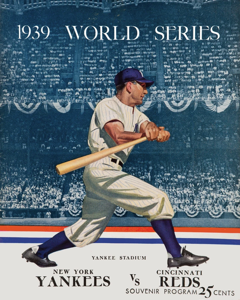 1939 World Series - (Yankees & Reds) Art Poster of Game Program - 8x10 Photo - Image 1 of 1