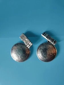 Vintage Silver Cufflinks República Boliviana La Union Es La Fuerza Veinte Cents  - Picture 1 of 12