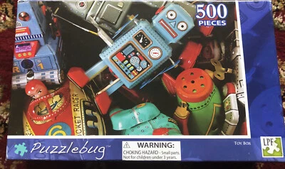500 piece puzzle Bug Rare Puzzle Picture Of Robots and Old Toys ( Collectable ) - Image 1 of 2