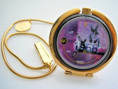 SWATCH POP-UP TASCHENUHR BOB BEAMON - NEUWARE - MIT WECKFUNKTION - Bild 1 von 4