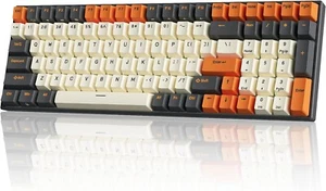 RK Royal Kludge RK100 Wireless Mechanical Keyboard Red Linear Black Orange - Picture 1 of 4