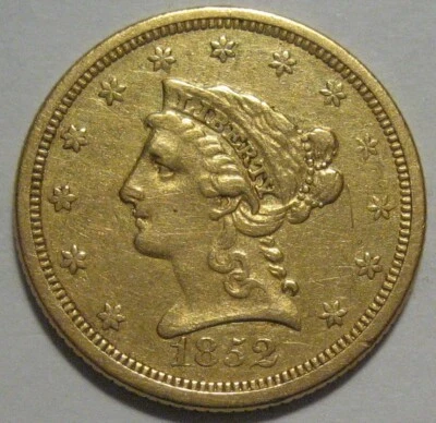 = 1852-O VF+ $2.50 Liberty Gold Piece, NEW ORLEANS, FREE Shipping - Image 1 of 2