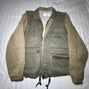 Towne by London Fog - Men's Zip-Up Tan Jacket - Size L - Vintage Hiking Outdoors - Picture 1 of 11