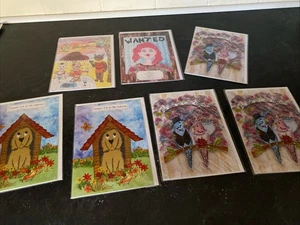 7 X Moira Neale Quilting Artist Mixed Art Greeting Cards Fallen Angel Co - Picture 1 of 12