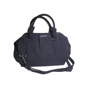 Vera Bradley Hadley Crossbody Satchel Navy Blue W Floral Lining - Picture 1 of 10
