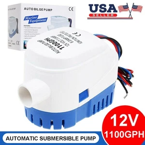 Bomba de agua de sentina de barco automática 12V-1100GPH sumergible con interruptor de flotador 3.8 nueva - Imagen 1 de 7