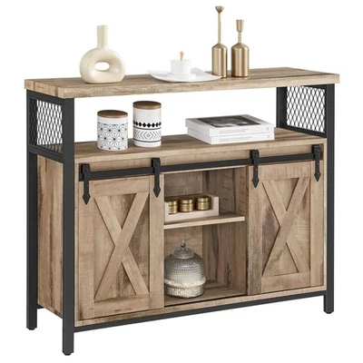 Buffet Cabinet, Coffee Bar Storage Cabinet, Sideboard with 2 Sliding Barn Doo... - Image 1 of 4
