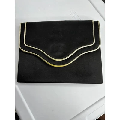Vintage YSL Yves Saint Laurent Clutch Black Party Formal Purse - Image 1 of 4