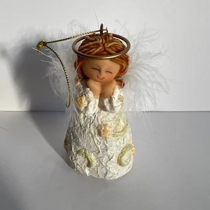 Vintage Christmas Tree Ornament - Feathered Angel with Halo - Picture 1 of 4