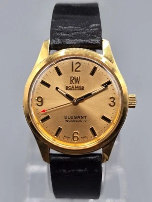 Reloj Hombre Roamer Elegante 520.2360.330 34mm Manual Suizo Caja Chapada en Oro Foto 1 de 4