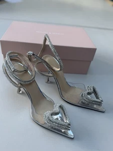 Mach & Mach Damen-Sandalen Kristall dreifach Herz Stilettoabsatz UK 3 EU 36 - Bild 1 von 10