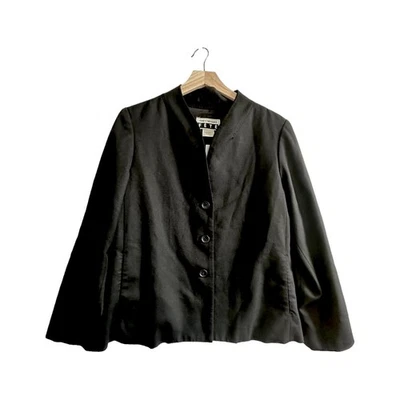 Issey Miyake FÊTE Black Wool Jacket Size 4 Japan Minimalist Collarless Blazer - Image 1 of 4